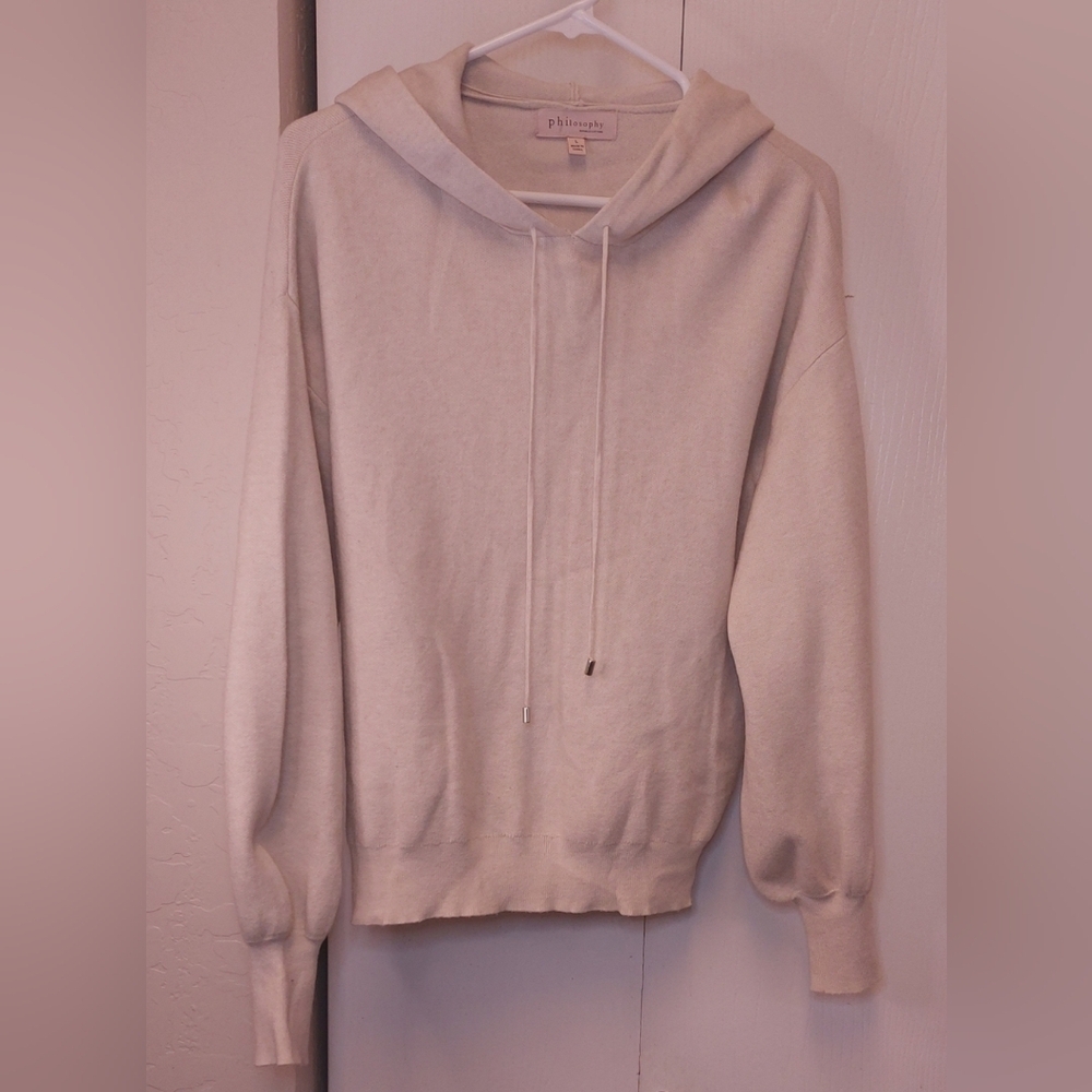 Philosophy Beige Sweater Hoodie Sweatshirt Size Large Pullover Super Soft Comfy